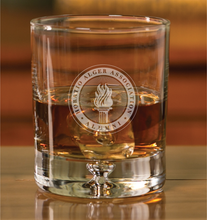 Load image into Gallery viewer, Deluxe on the Rocks Glass – Horatio Alger Association Alumni Medallion
