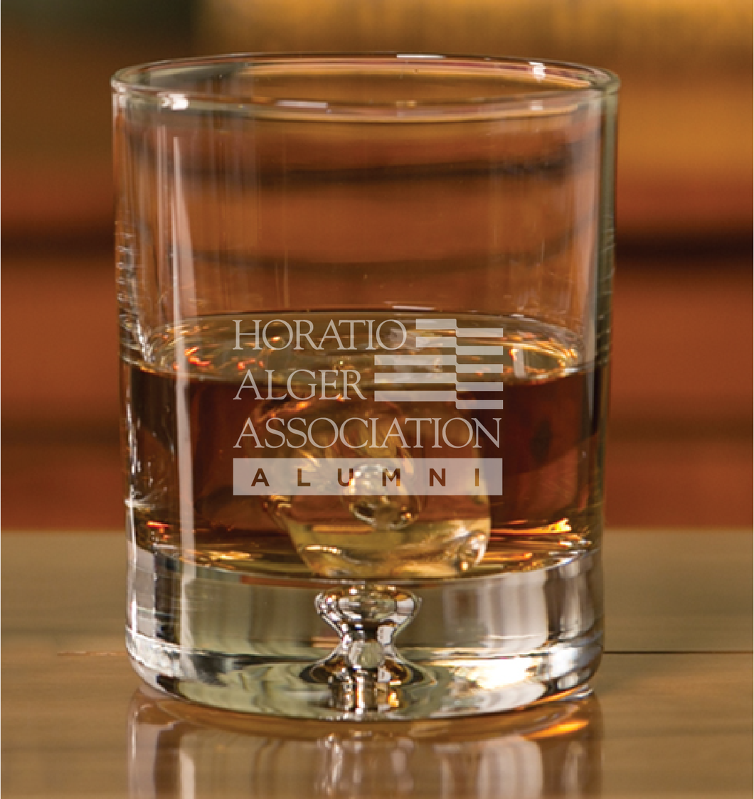 Deluxe on the Rocks Glass – Horatio Alger Association Alumni Logo