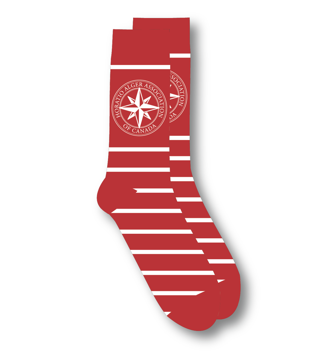 Unisex Knitted Dress Sock with Horatio Alger Association of Canada Logo